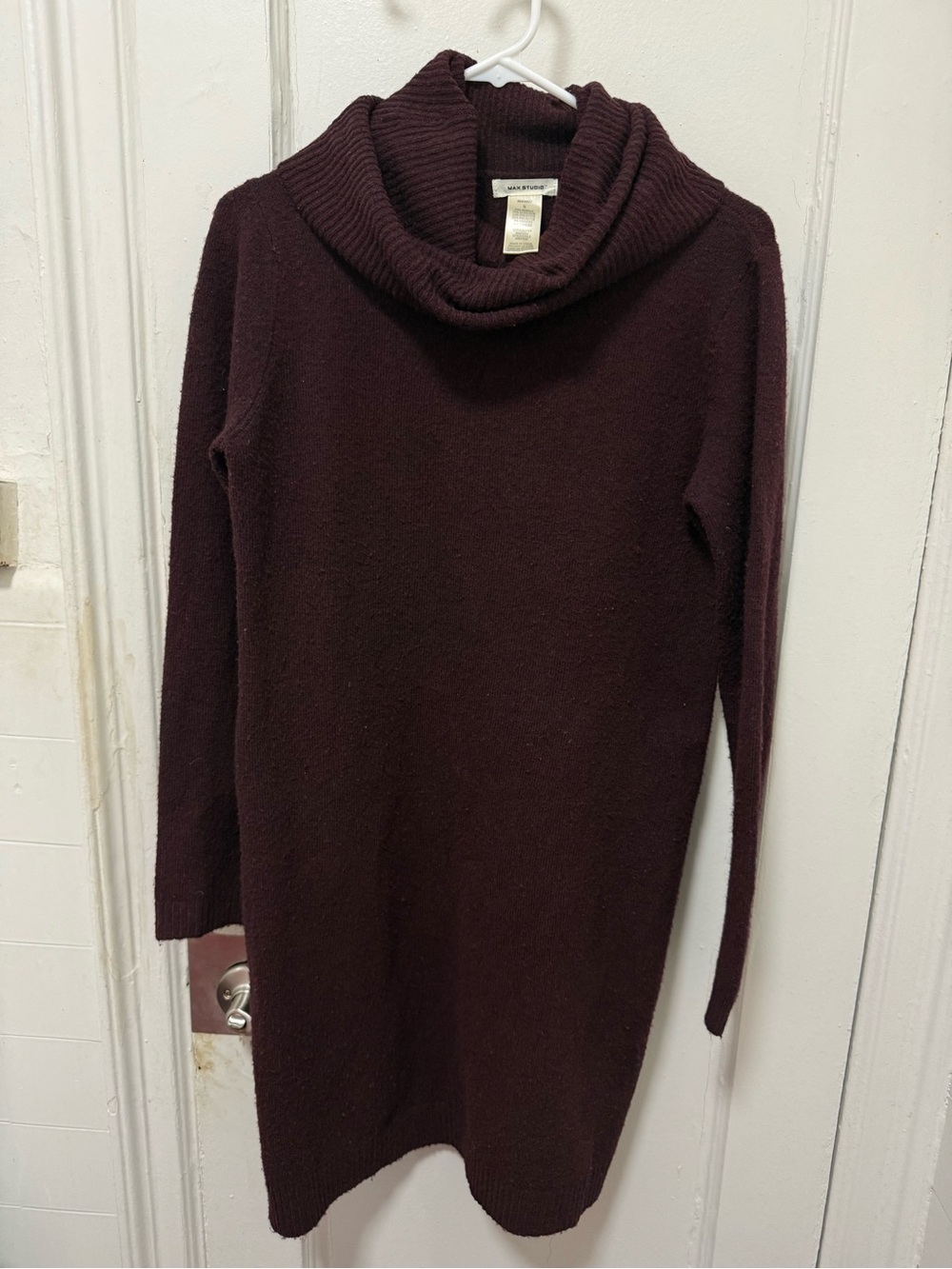 Max Studio Burgundy Cowl Neck Sweater Dress S